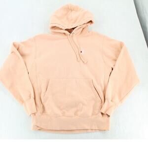 Champion Reverse Weave Hoodie Mens XL Pink Pullover Sweatshirt Embroidered